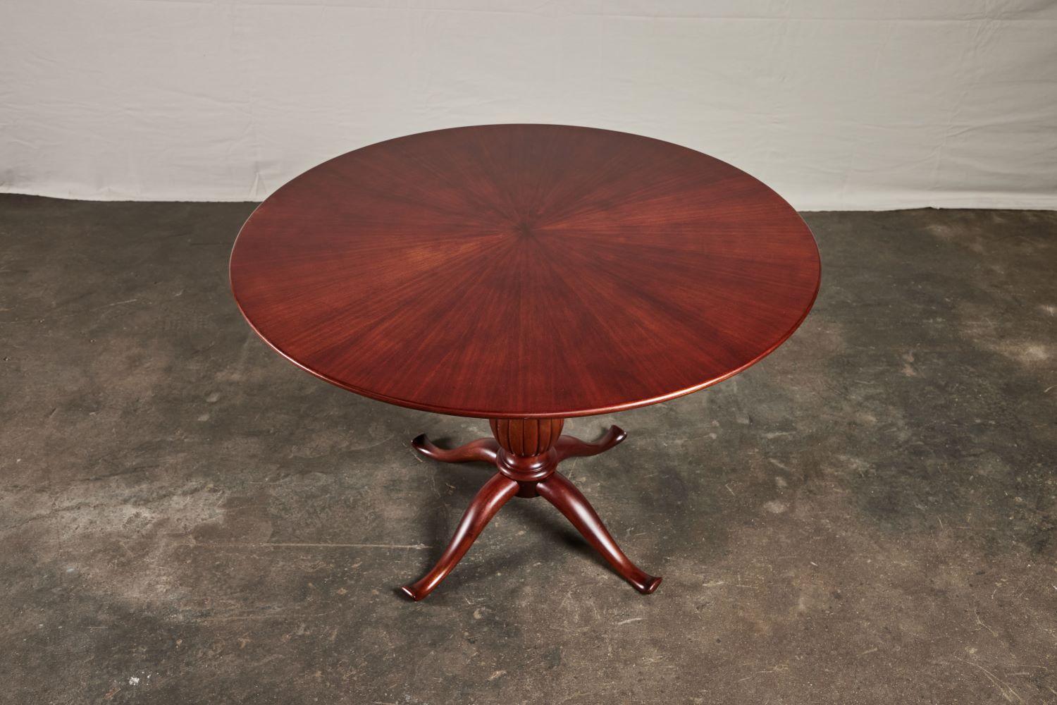 Mid-20th Century Paulo Buffa Round Pedestal Table Walnut For Sale
