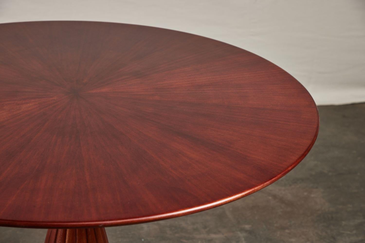 Wood Paulo Buffa Round Pedestal Table Walnut For Sale