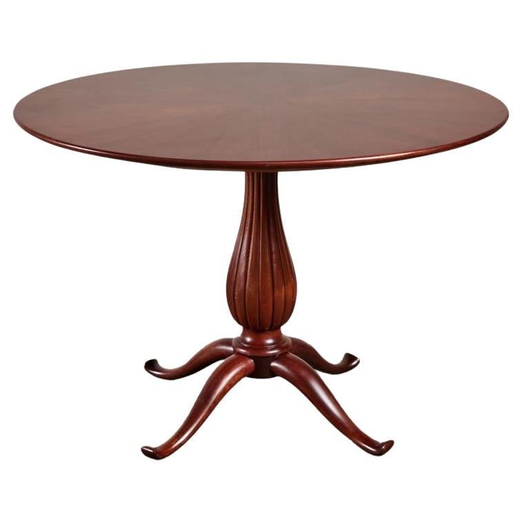 Paulo Buffa Round Pedestal Table Walnut For Sale