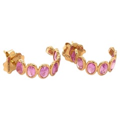 Paulo Costagli Pink Sapphire 18K Gold Hoop Earrings