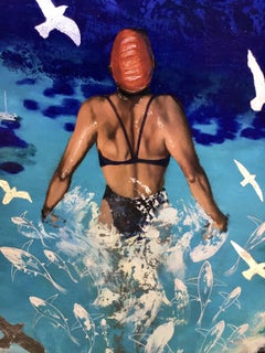 â€œSwimmerâ€, peinture, huile sur toile
