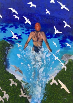 â€œSwimmerâ€, peinture, huile sur toile