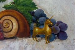 Nature morte or barbare, peinture, huile sur toile