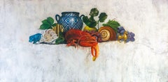 Barbarous Gold Still Life, Painting, Oil on Canvas