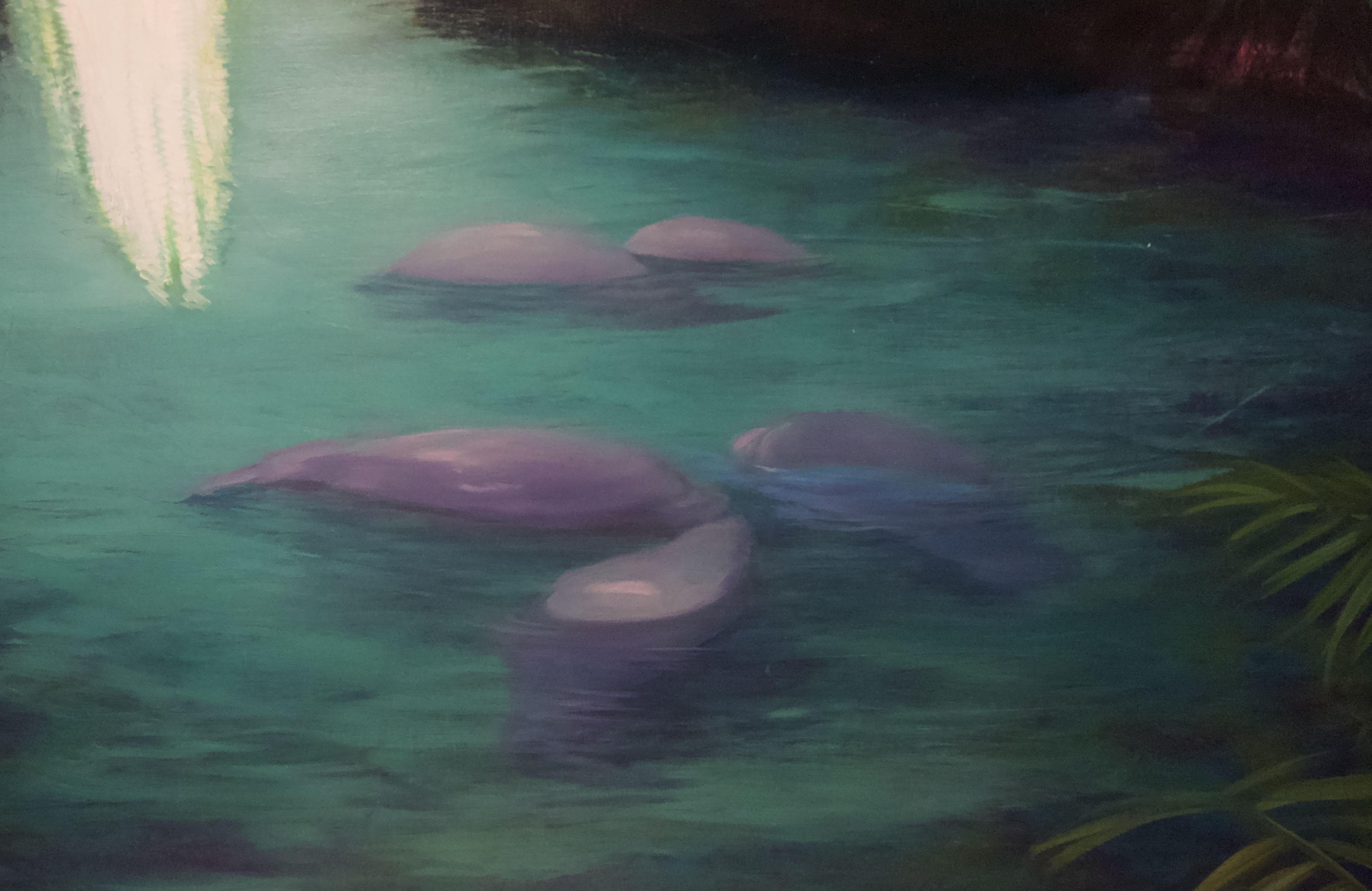 Manatíes de Blue Springs, Pintura, Óleo sobre lienzo - Painting Realista de Paulo Jimenez
