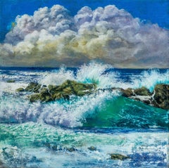 Breaking waves, Painting, Oil on Canvas