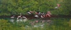 La légende de la Mère Ibis, peinture, acrylique sur panneau de bois