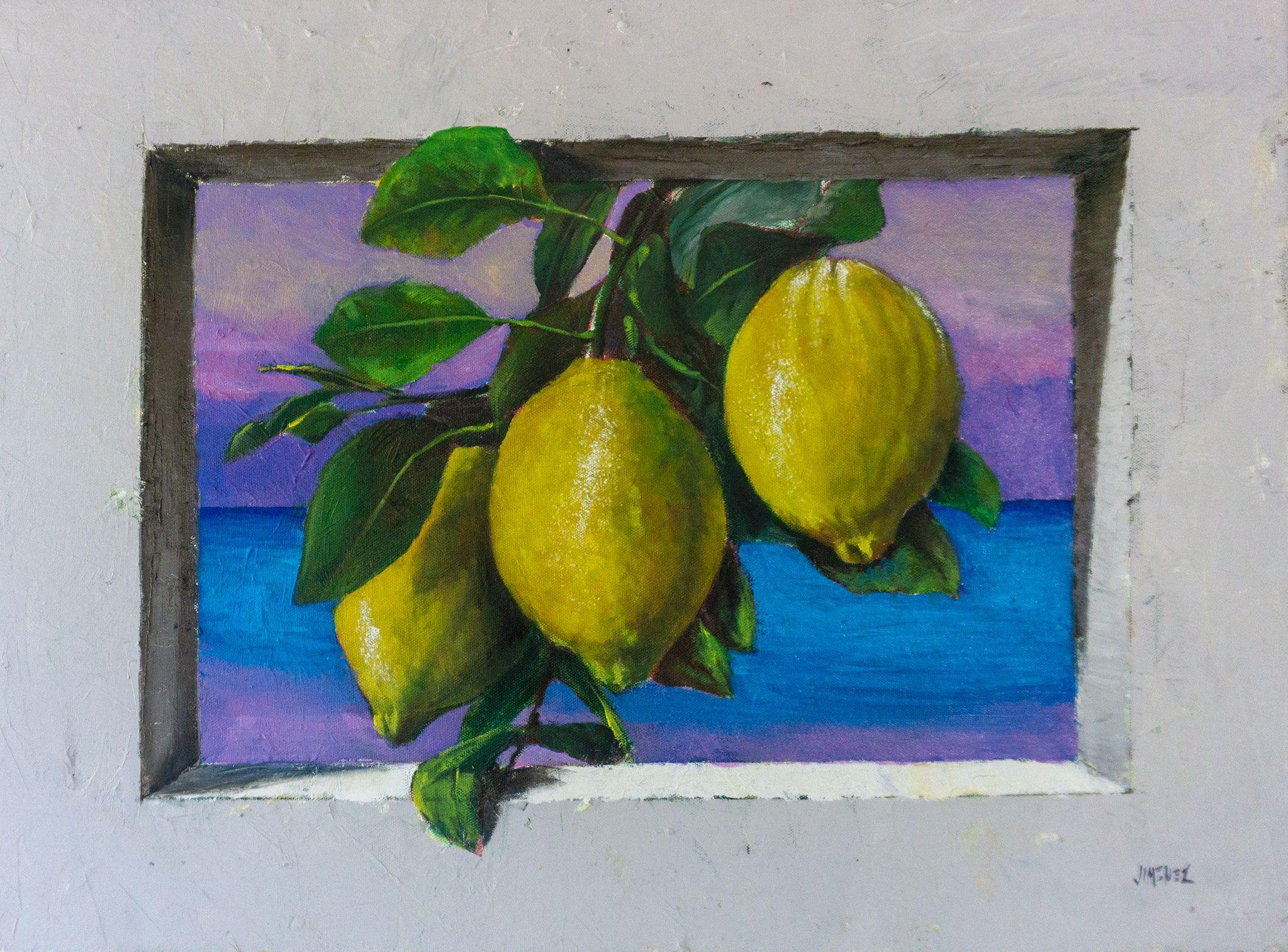 „Fragranz von Zitronenbäumen“, Gemälde, Öl auf Leinwand – Painting von Paulo Jimenez