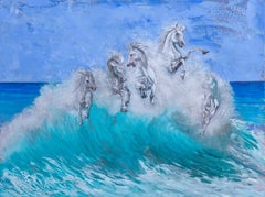 Poseidon's Horses, Painting, Oil on Canvas