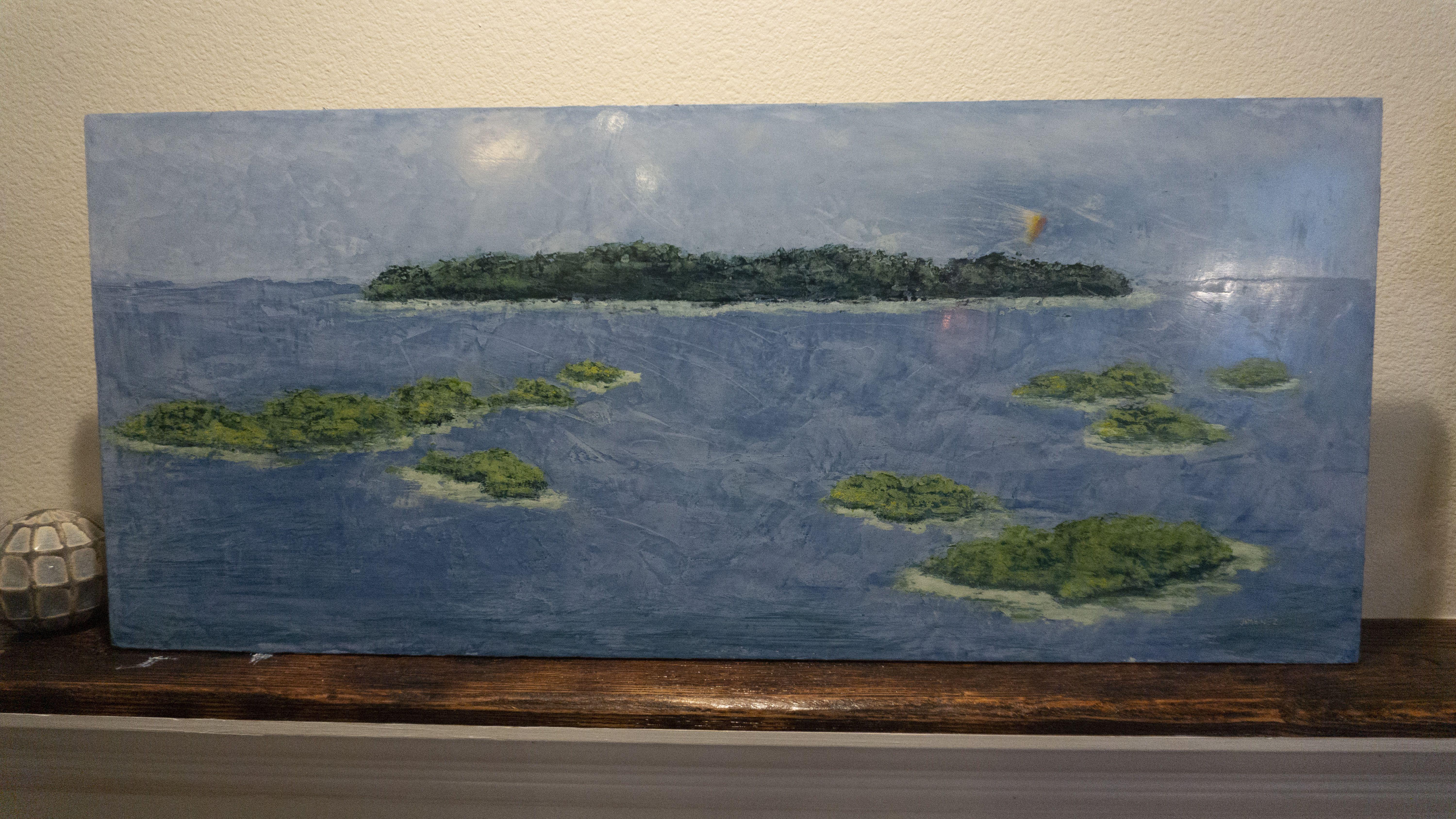 Primordial Island, Painting, Acrylic on Wood Panel 2