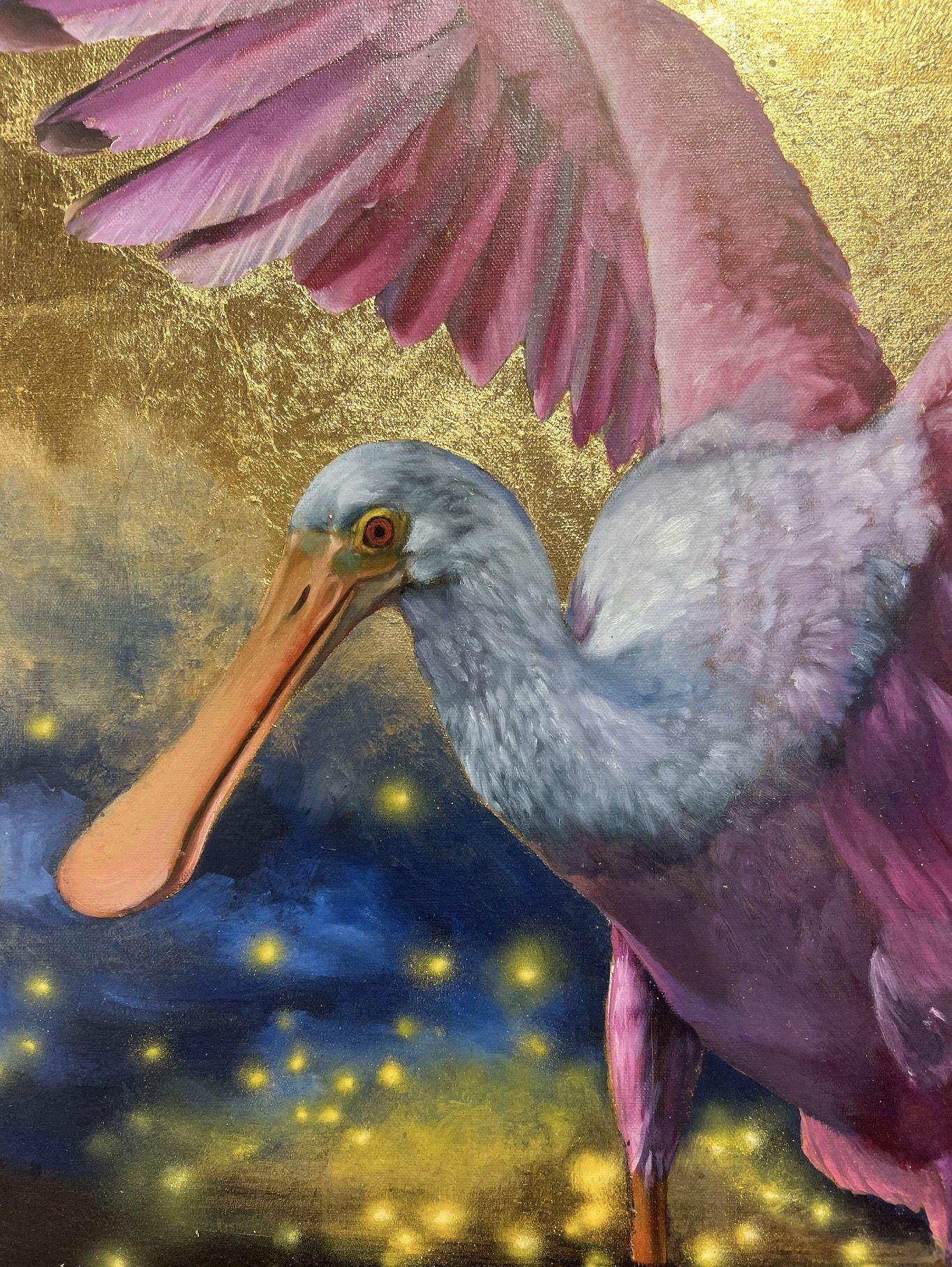 Roseate Spoonbill, Painting, Oil on Canvas 1