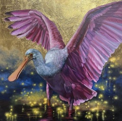 Roseate Spoonbill, Painting, Oil on Canvas
