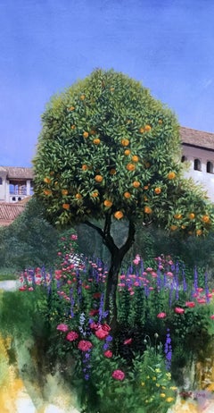 Under the Orange Tree Light, Painting, Oil on Canvas