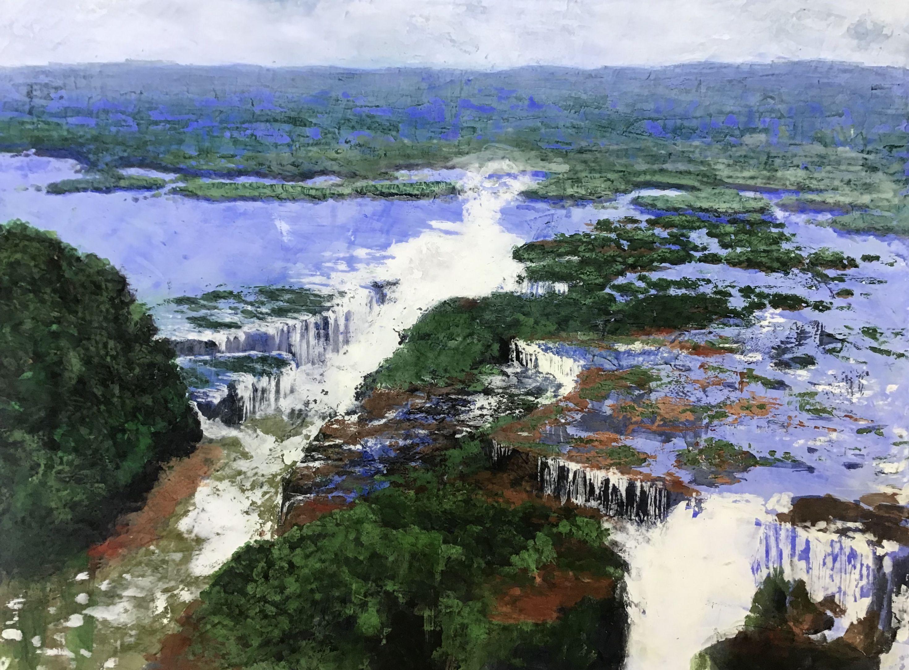 how to paint waterfalls in acrylic