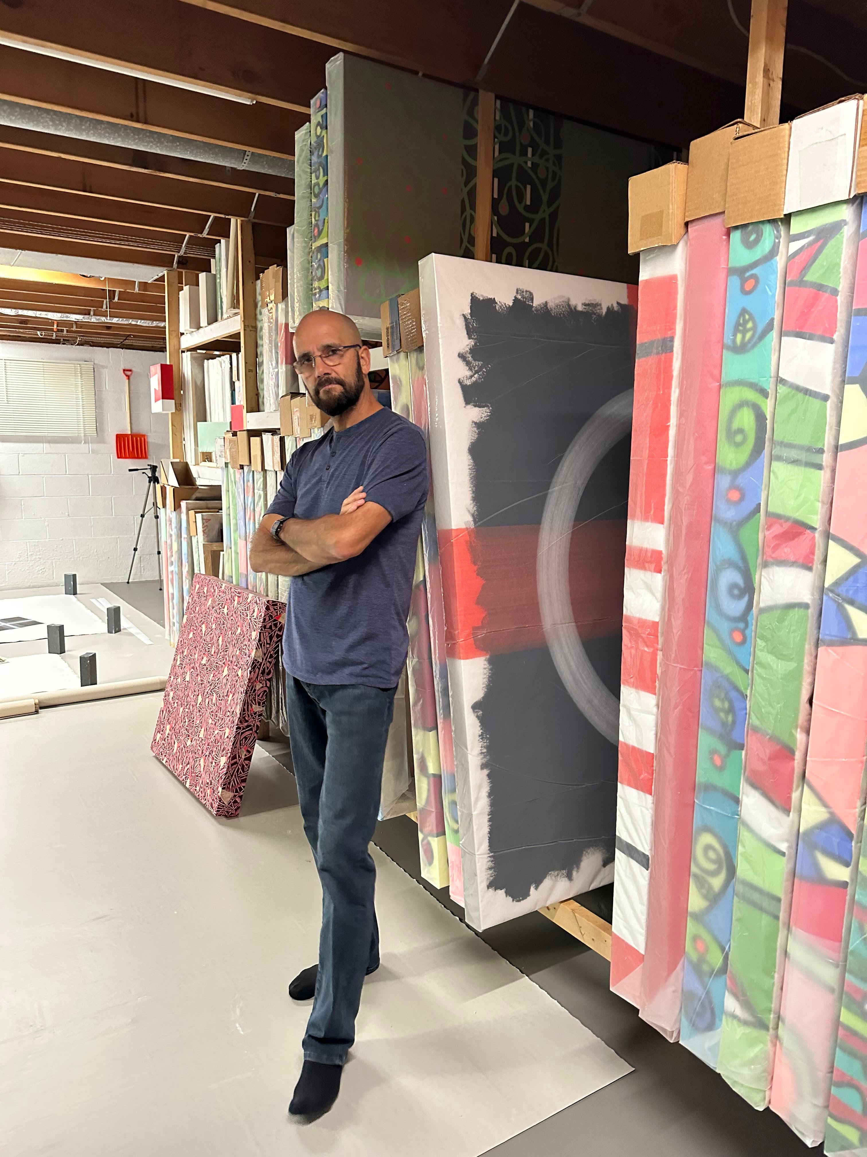 Paulo Machado Pintura acrílica contemporánea a gran escala - Movimiento gris nº 1 en venta 4
