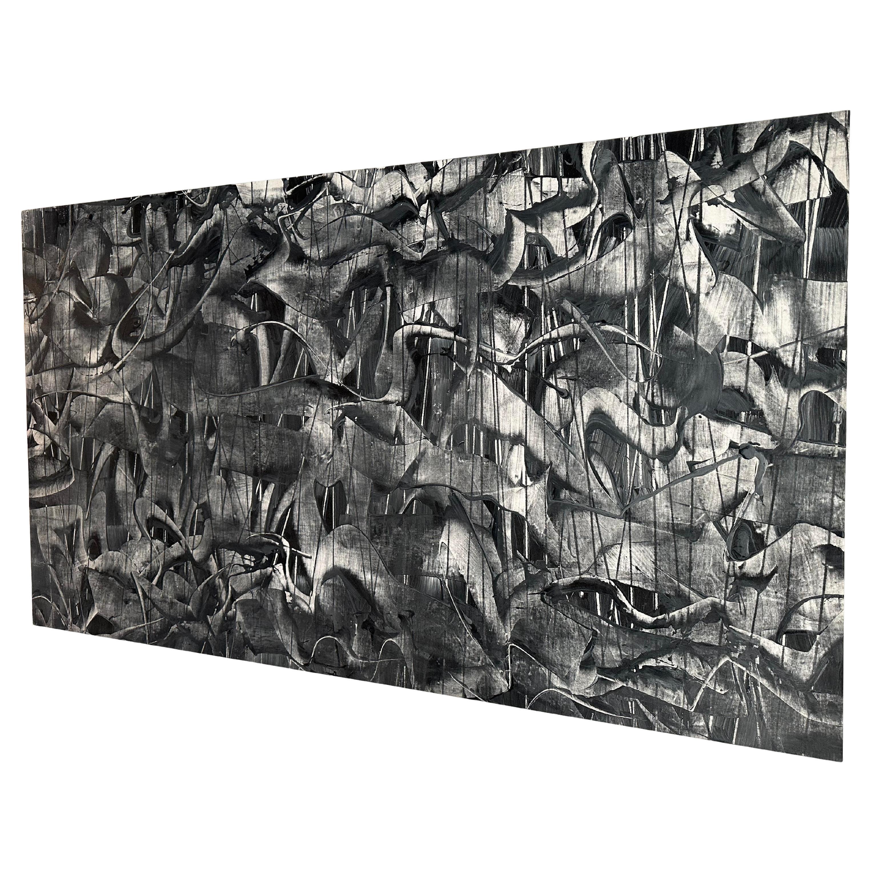 Paulo Machado Pintura acrílica contemporánea a gran escala - Movimiento gris nº 1 Estadounidense en venta