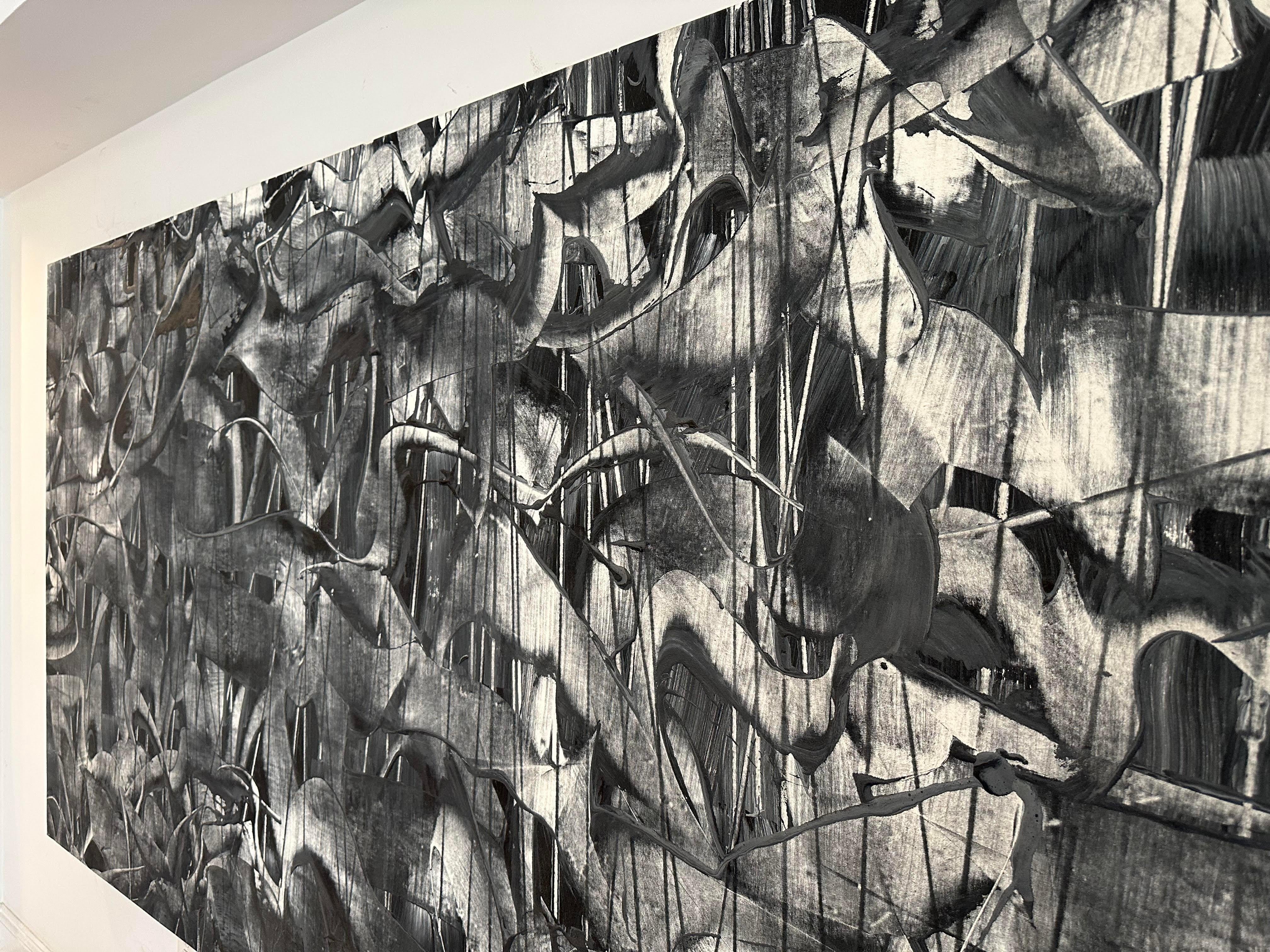 Paulo Machado Pintura acrílica contemporánea a gran escala - Movimiento gris nº 1 en Bueno estado para la venta en Philadelphia, PA