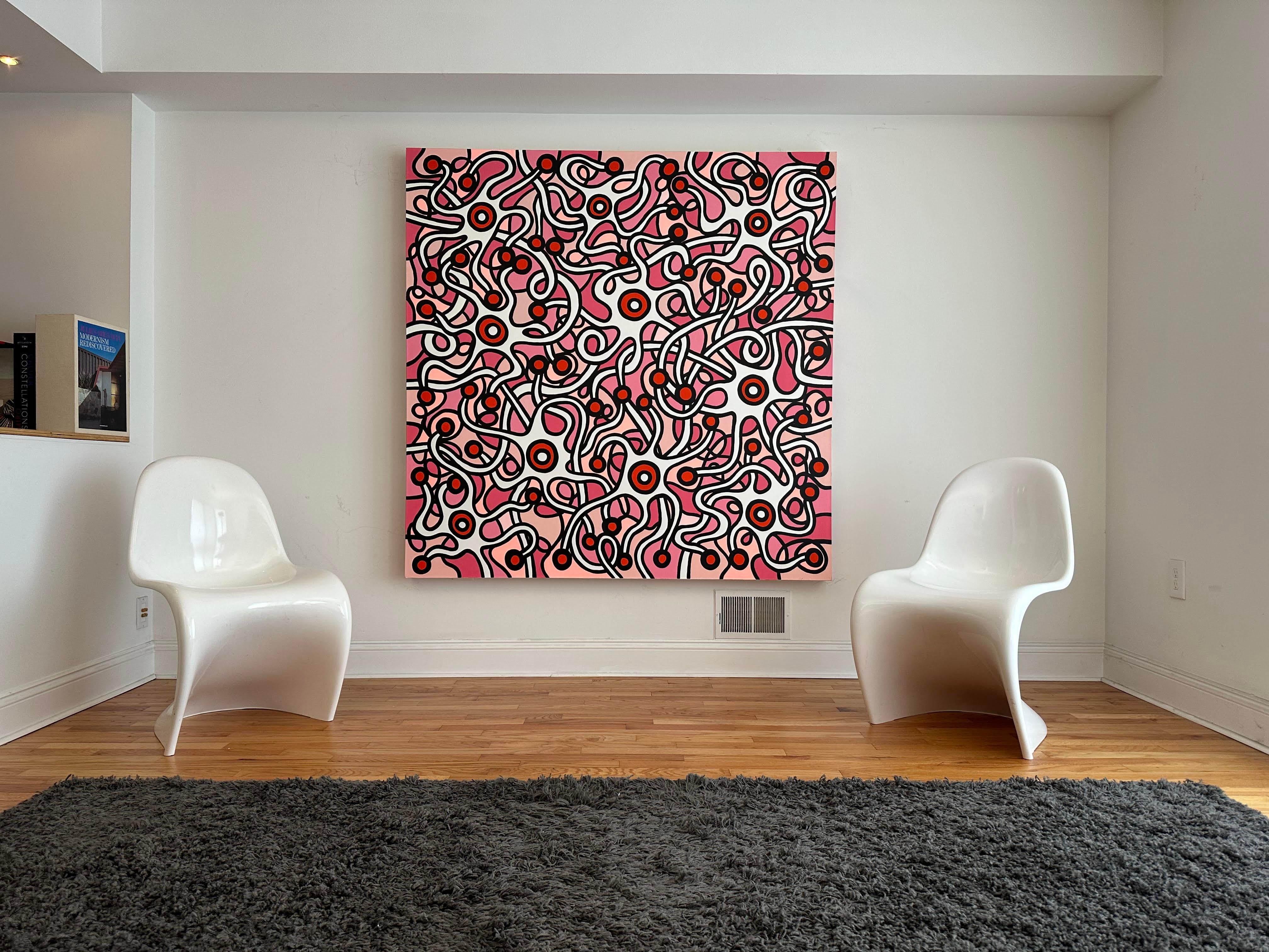 Paulo Machado Großformatiges zeitgenössisches Acrylgemälde - Man Made Red Tide im Angebot 3