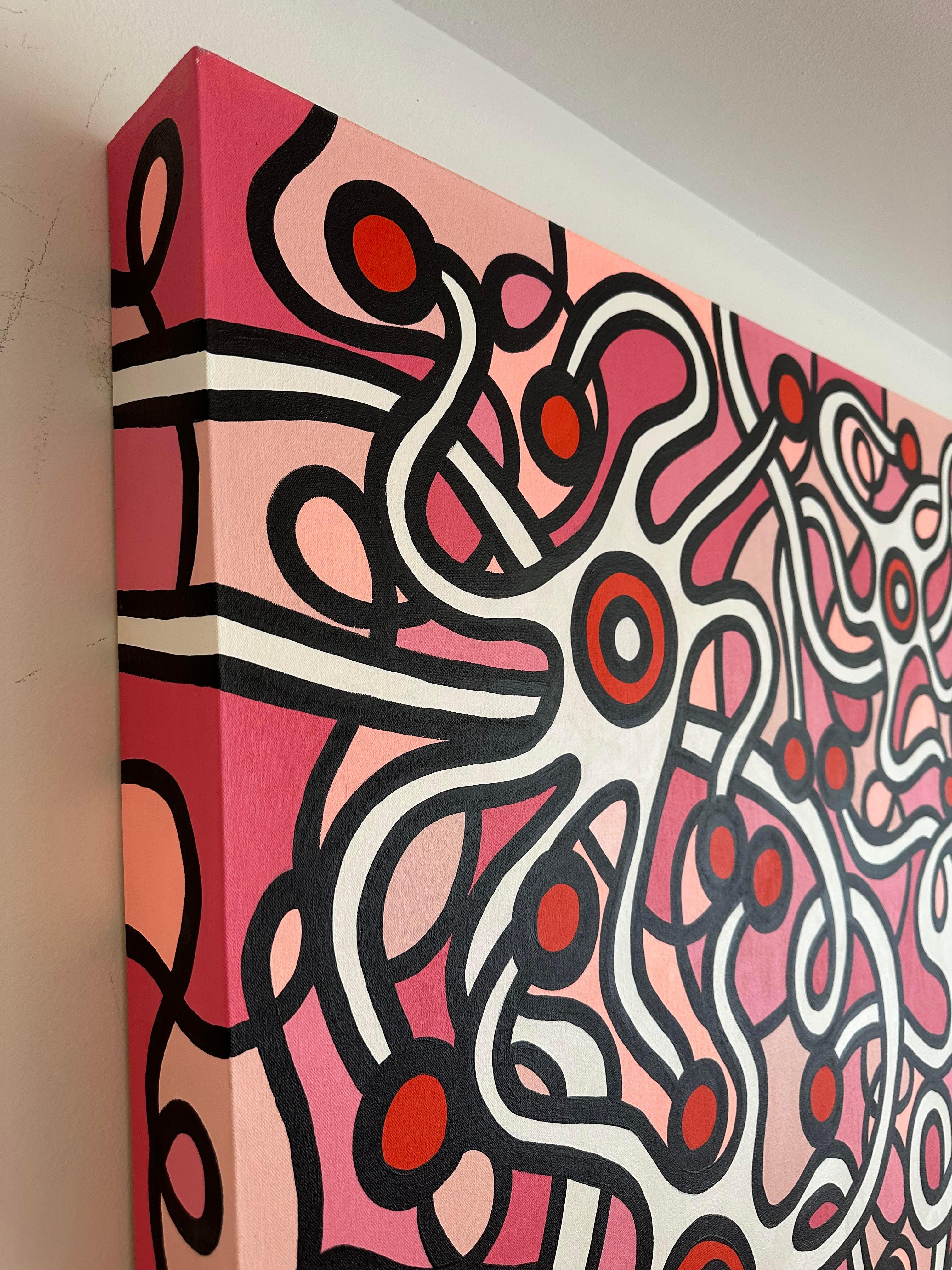 Paulo Machado Großformatiges zeitgenössisches Acrylgemälde - Man Made Red Tide (Organische Moderne) im Angebot