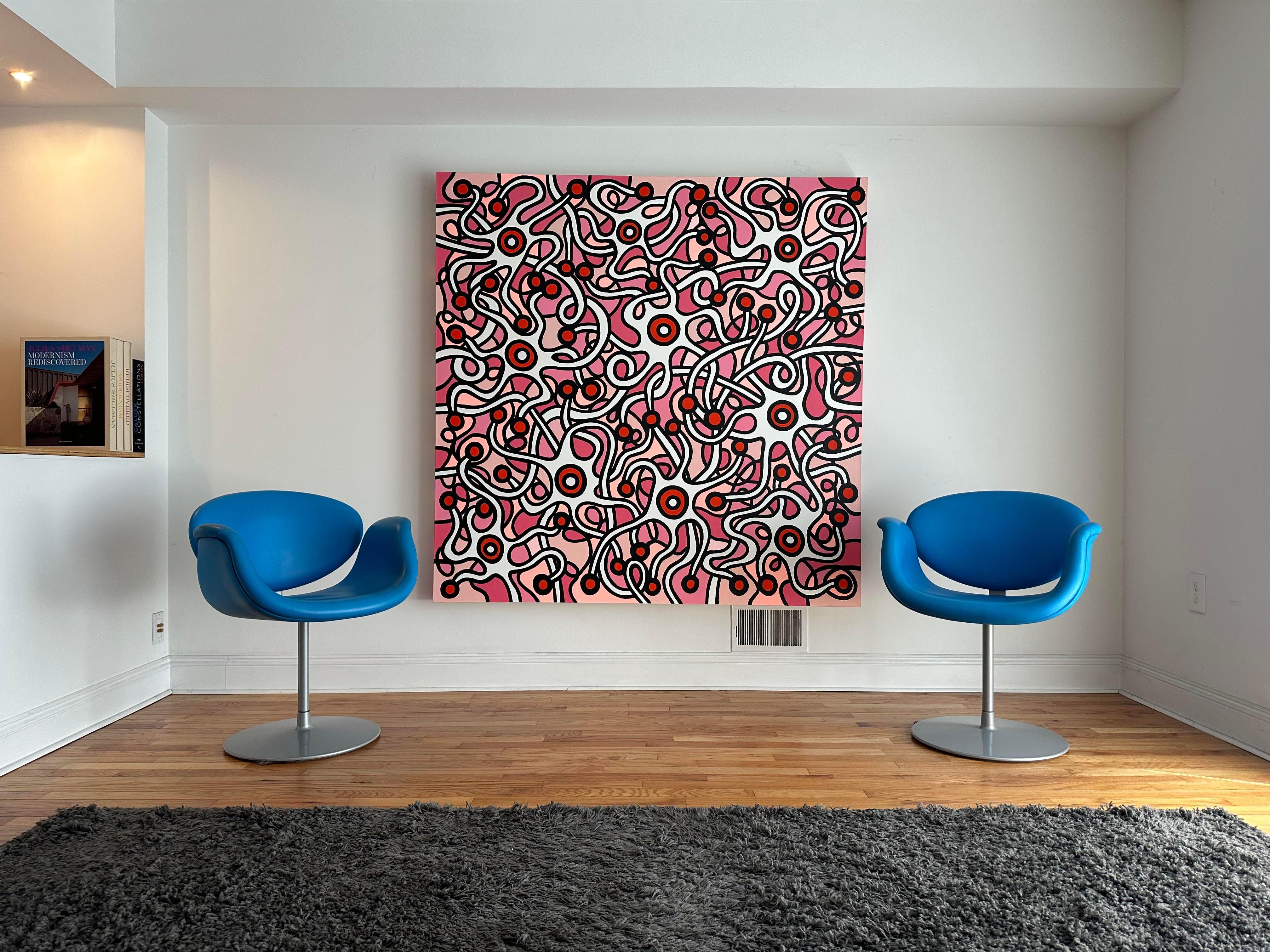 Paulo Machado Großformatiges zeitgenössisches Acrylgemälde - Man Made Red Tide (amerikanisch) im Angebot