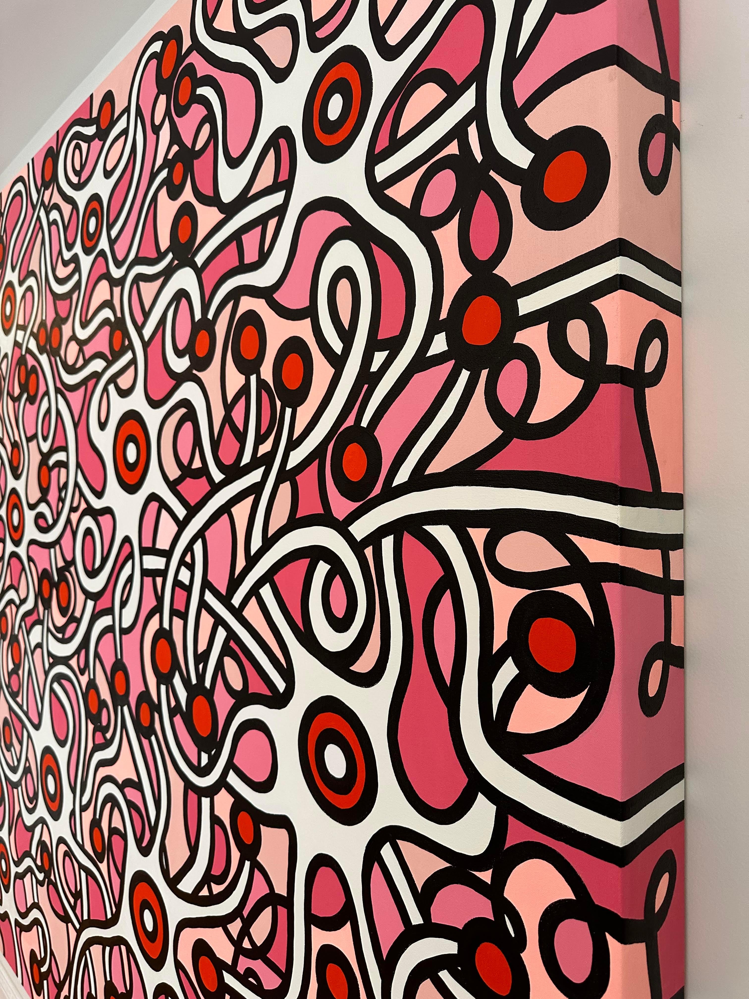 Paulo Machado Großformatiges zeitgenössisches Acrylgemälde - Man Made Red Tide im Zustand „Gut“ im Angebot in Philadelphia, PA