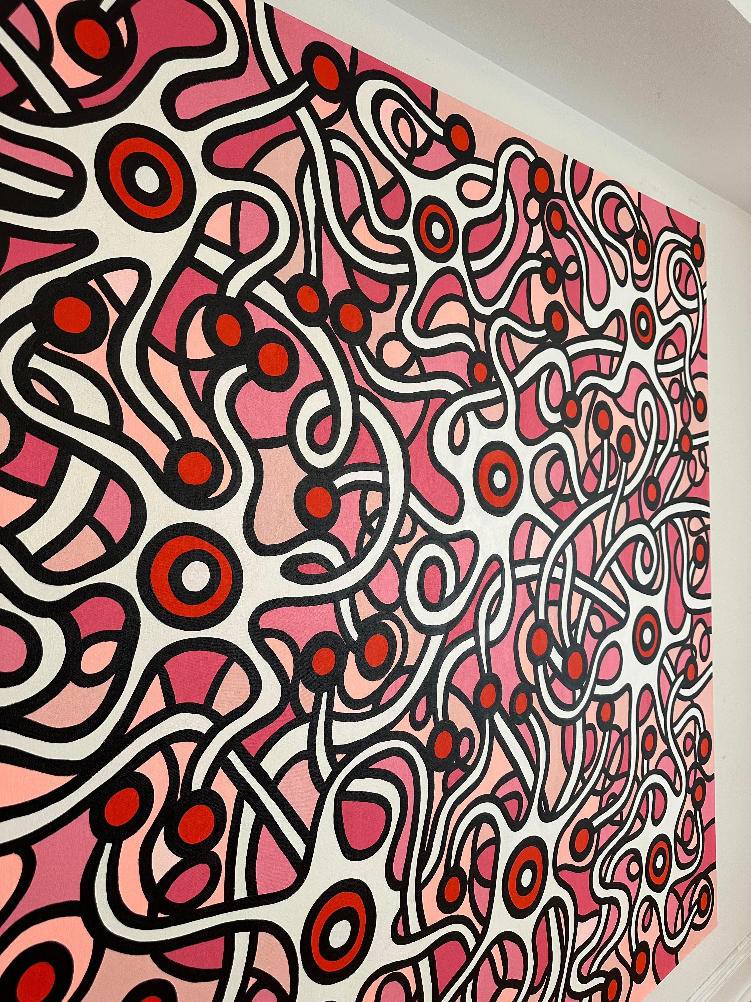 Paulo Machado Großformatiges zeitgenössisches Acrylgemälde - Man Made Red Tide (21. Jahrhundert und zeitgenössisch) im Angebot