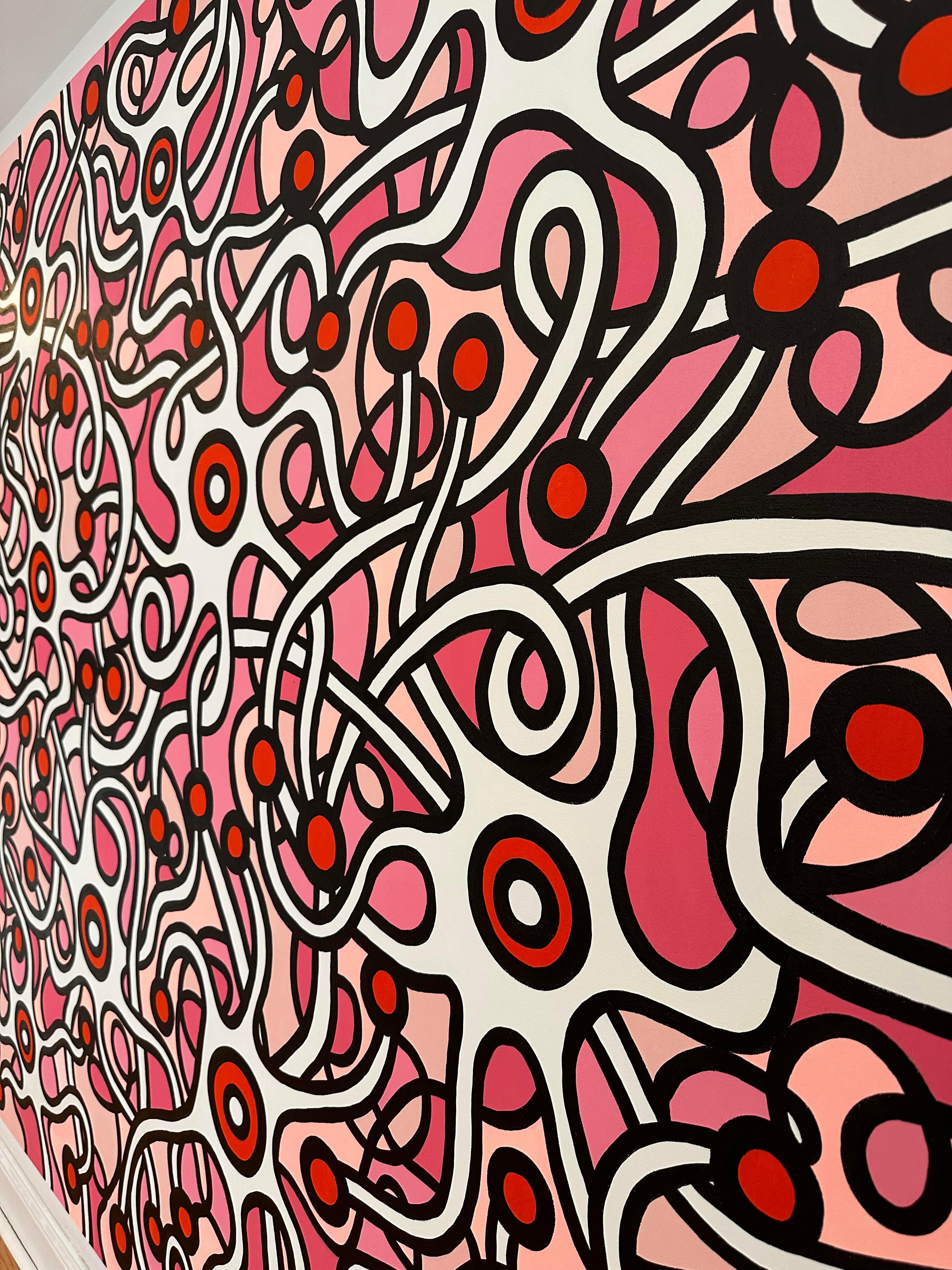 Paulo Machado Großformatiges zeitgenössisches Acrylgemälde - Man Made Red Tide im Angebot 1