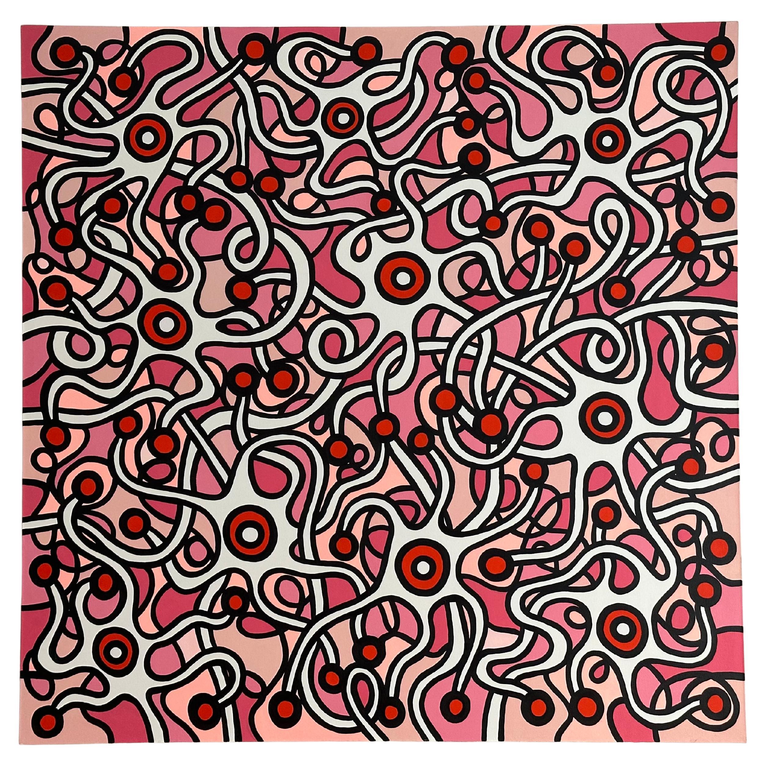 Paulo Machado Pintura acrílica contemporánea a gran escala - Marea roja artificial