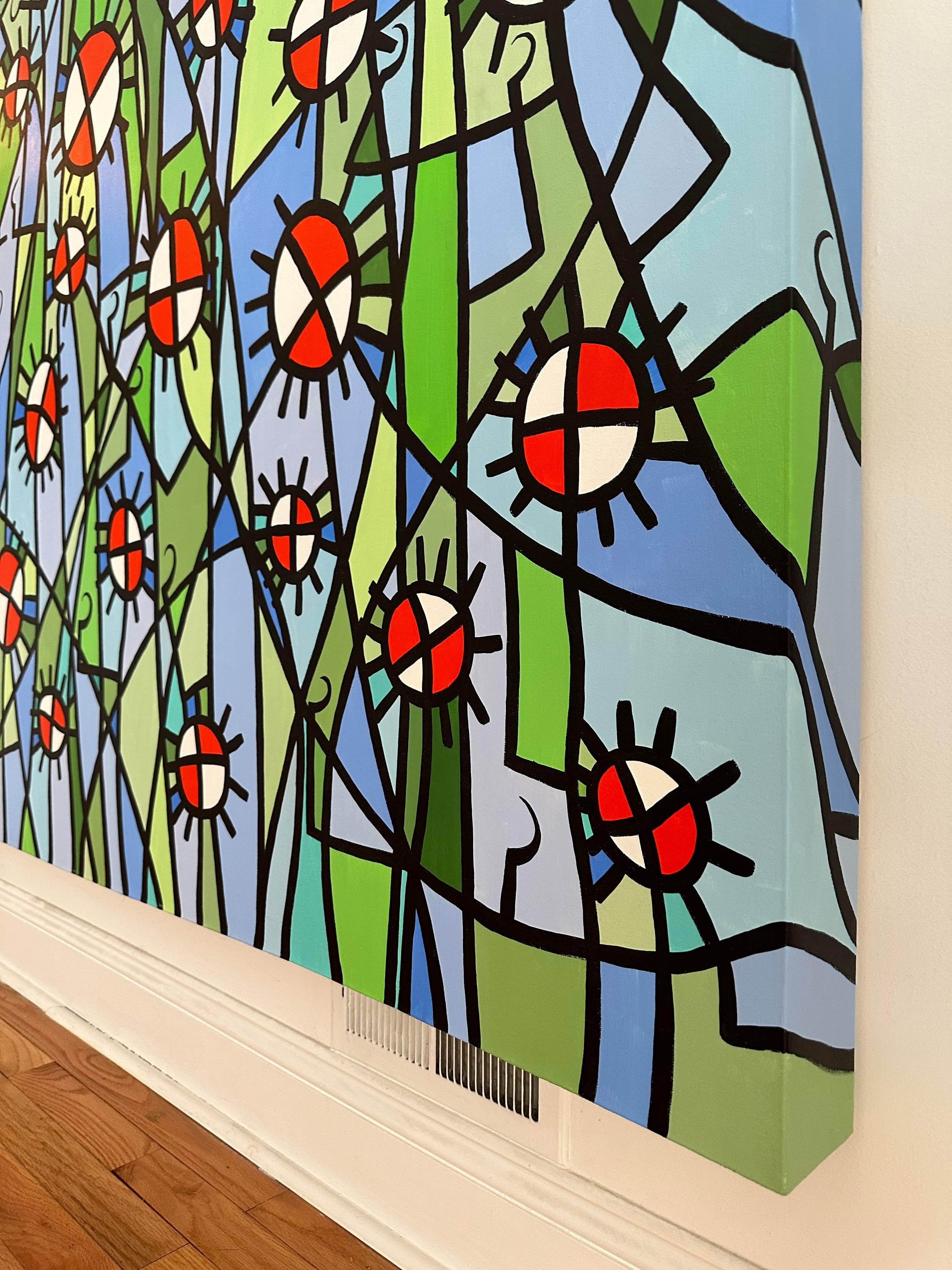 Paulo Machado Großformatiges zeitgenössisches Acrylgemälde - Giftige Mohnblumen (21. Jahrhundert und zeitgenössisch) im Angebot