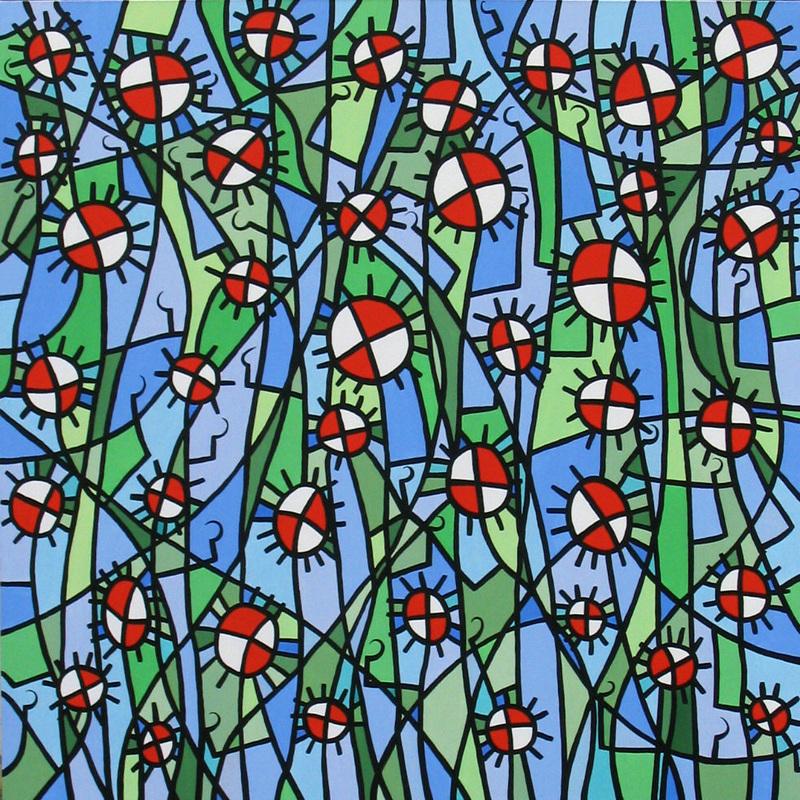 Paulo Machado Pintura acrílica contemporánea a gran escala - Amapolas tóxicas