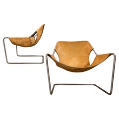 Paulo Mendes da Rocha for Objekto, 1970s Paulistano Armchairs in Leather, Chrome