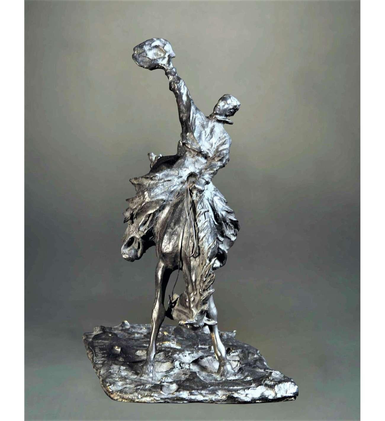Troubetzkoy Paulo (1866 - 1938)+ Bronze Cowboy Sculpture For Sale 1
