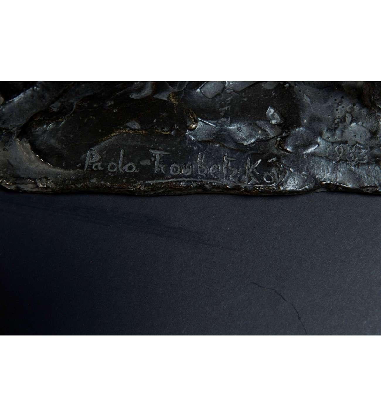 Troubetzkoy Paulo (1866 - 1938)+ Bronze Cowboy Sculpture For Sale 2