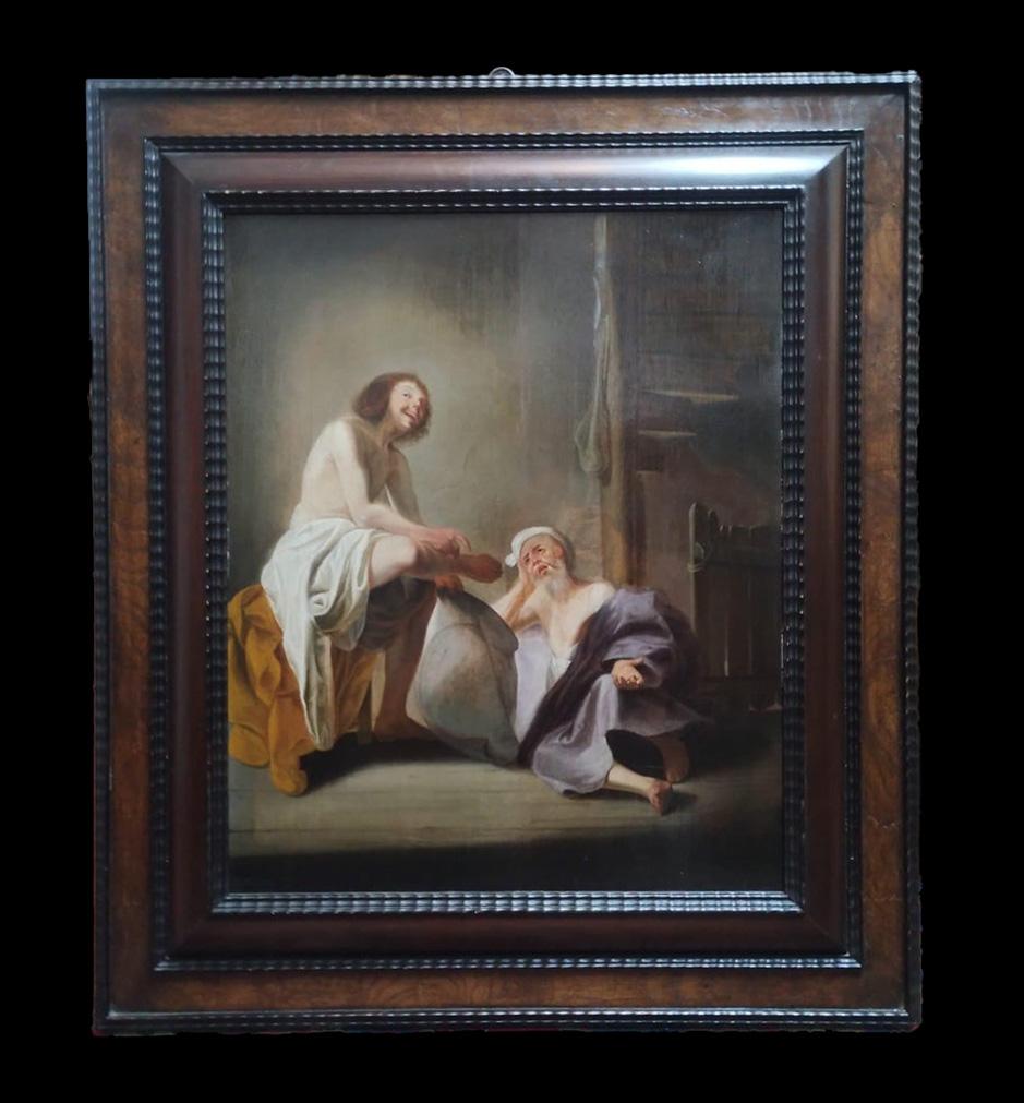 17. Jahrhundert von Paulus Bor, Heraclitus und Democritus, Ölgemälde auf Tafel im Angebot 3