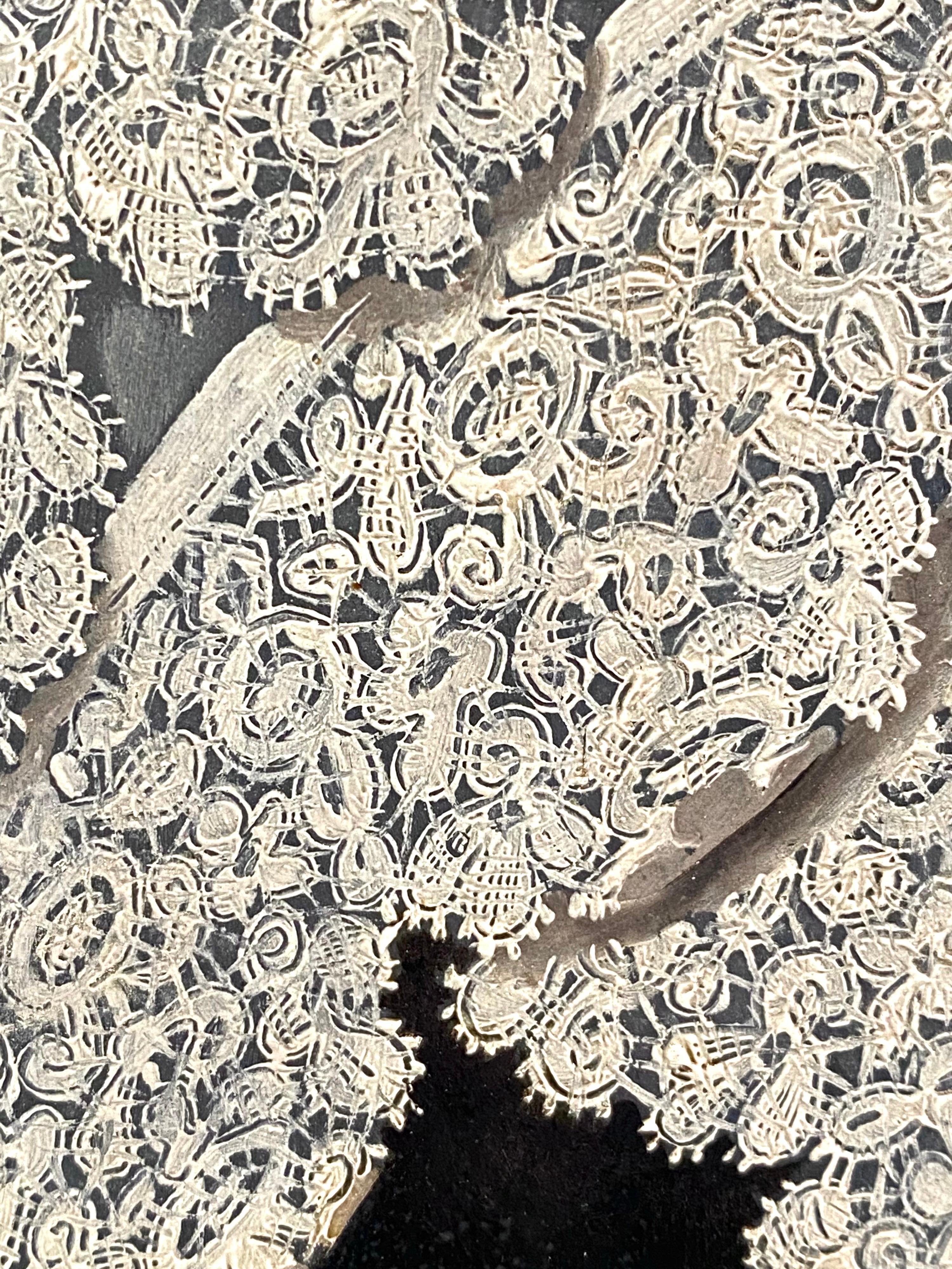 Portait de maître hollandais du XVIIe siècle représentant une dame - bijoux à collier en dentelle 3