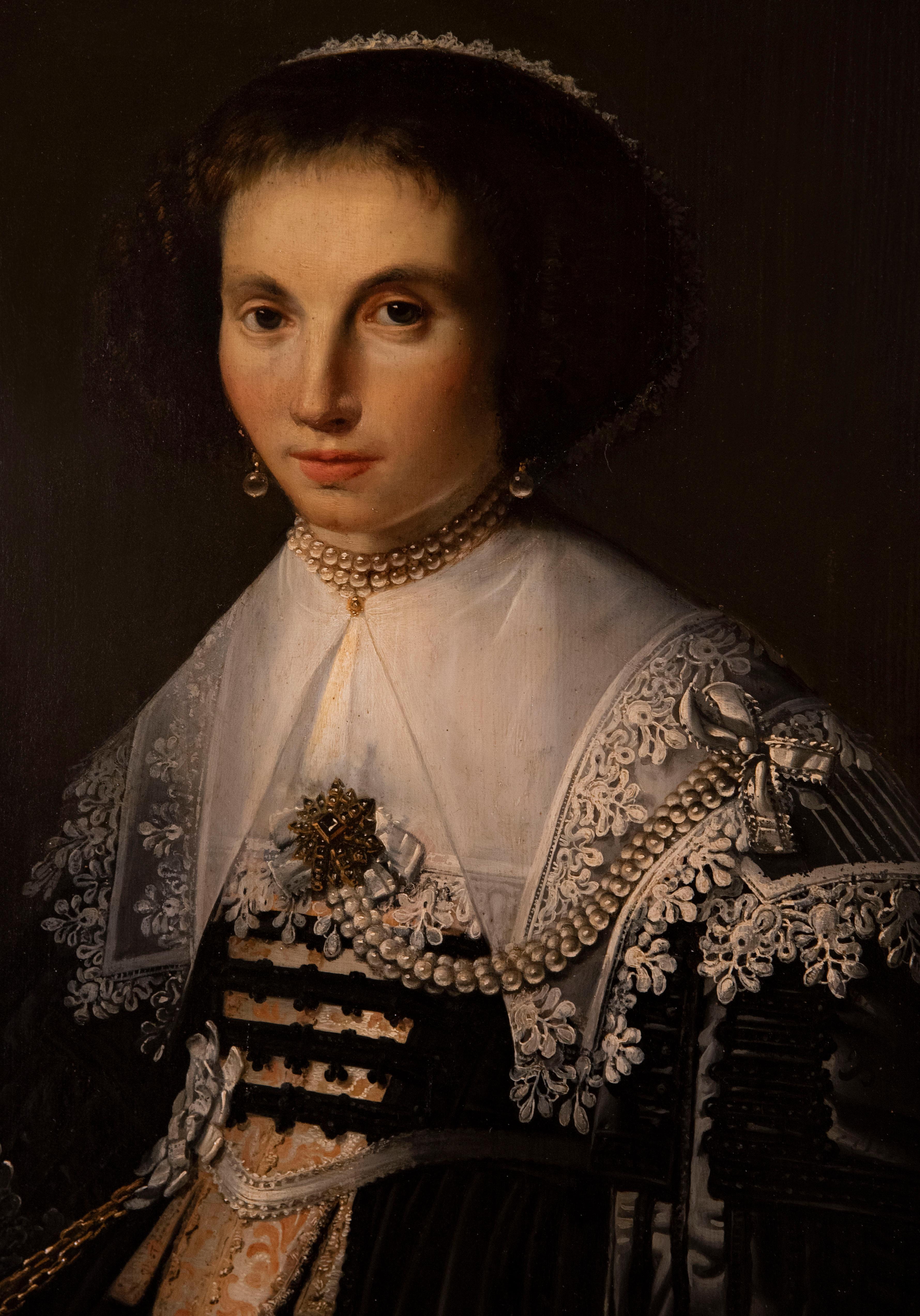 17th Century Portrait of a Young Lady by Paulus Moreelse 2