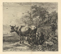 « The Herdsman » eau-forte originale