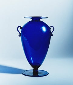 Pauly & Co - C.V.M. Art Deco Cobalt Blue Glass Vase, Murano, Venice, Circa 1935