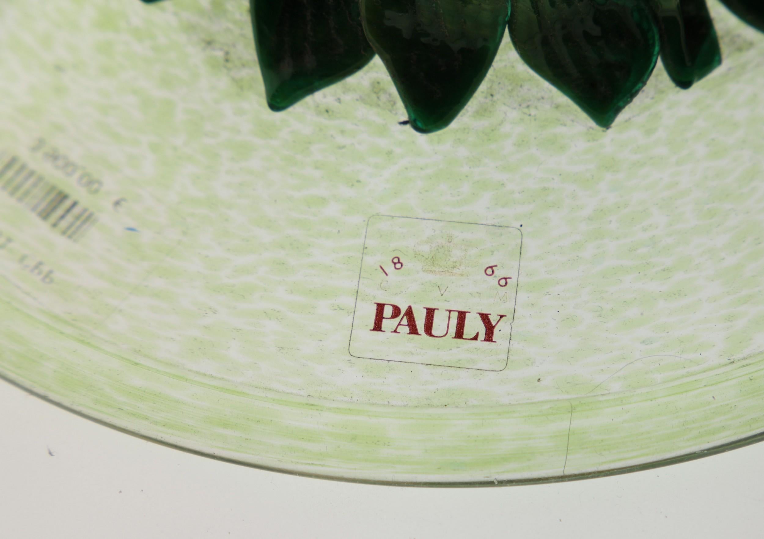 Pauly Venice Cornucopia Footed Bowl, Murano Glass, Gold Leaf Applications, 1960s 9