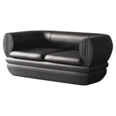 Paus 2-Sitzer Sofa Schwarzes Leder von Hermhaus