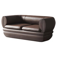 Paus 2-Seater Sofa Brown Leather by Hermhaus