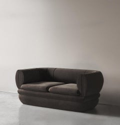 Sofá 2 plazas Paus terciopelo marrón by Hermhaus