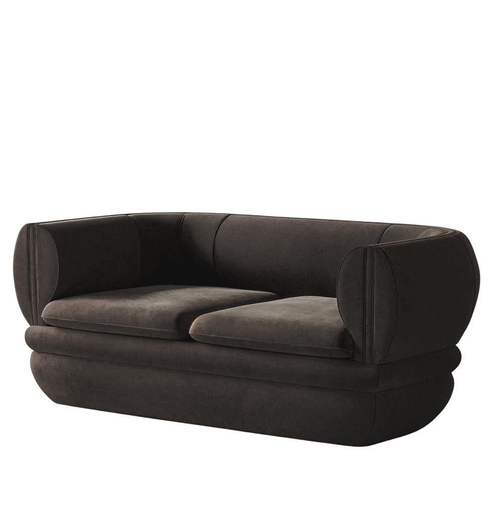 Paus 2-Sitzer Sofa Brauner Samt von Hermhaus (Türkisch) im Angebot