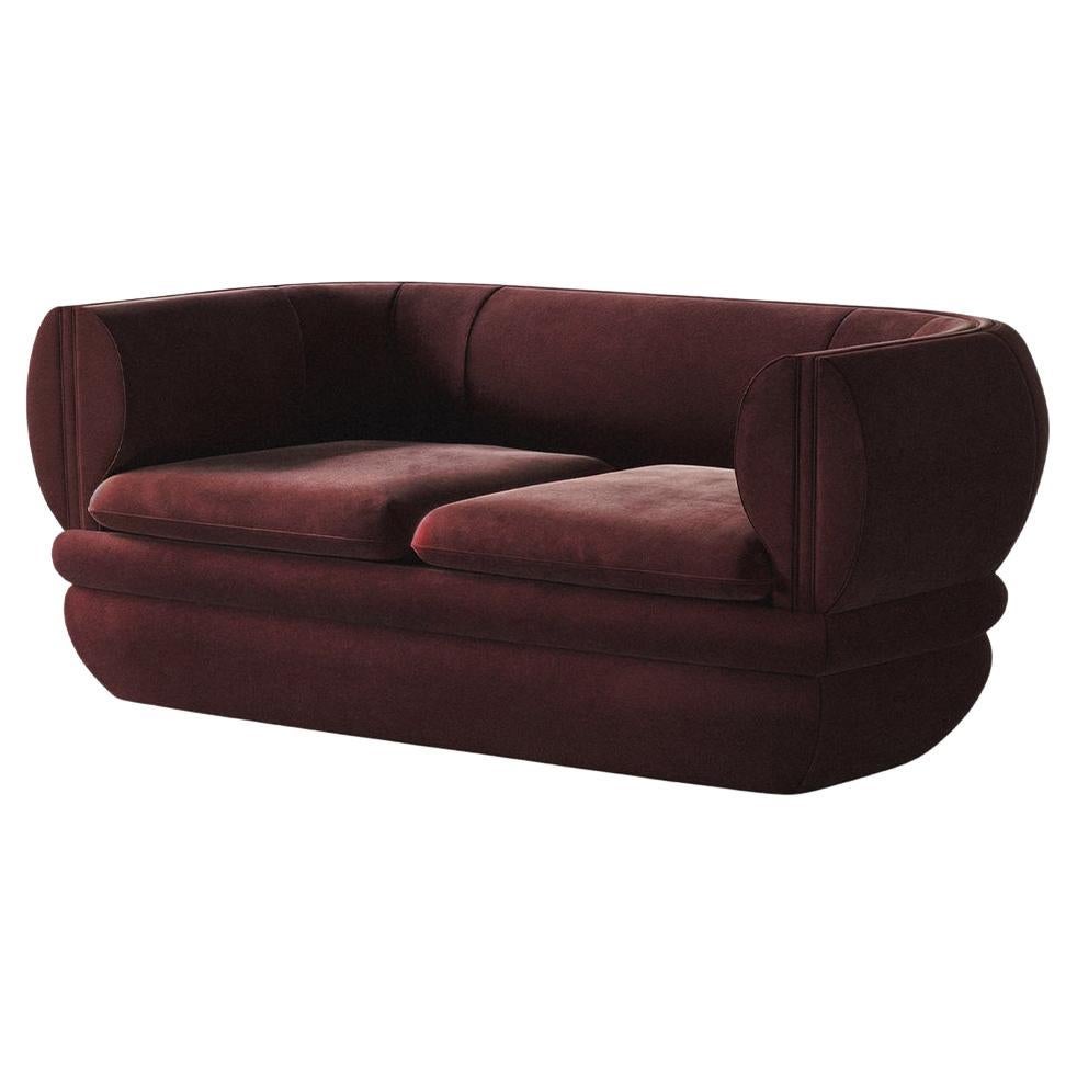Paus 2-Seater Sofa Claret Red Velvet by Hermhaus