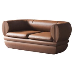 Paus 2-Sitzer Sofa Tan Leder von Hermhaus