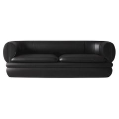 Paus 3-Sitzer Sofa Schwarzes Leder von Hermhaus