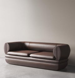 Paus 3-Seater Sofa Brown Leather by Hermhaus