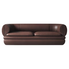 Paus 3-Sitzer Sofa Braunes Leder von Hermhaus