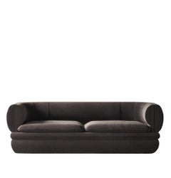 Paus 3-Seater Sofa Brown Velvet by Hermhaus