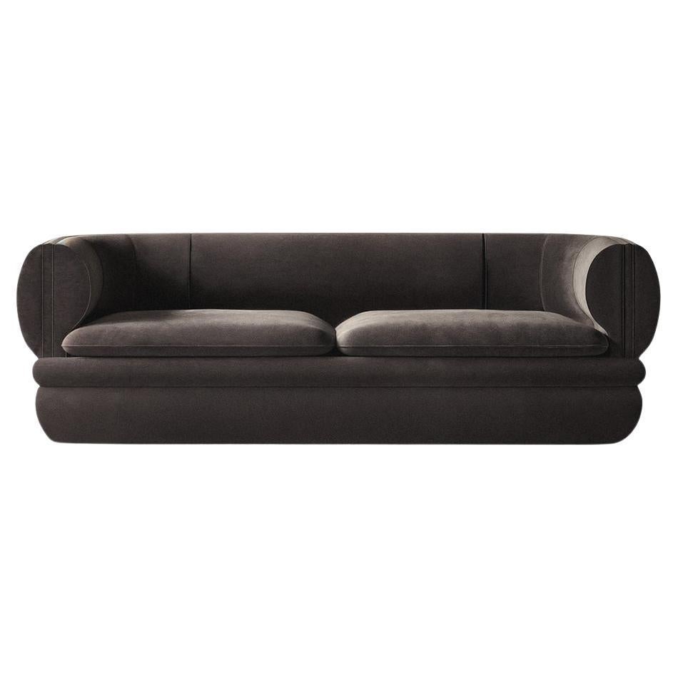 Paus 3-Sitzer Sofa Brauner Samt von Hermhaus